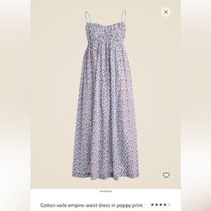 J. Crew cotton voile empire waist midi Dress